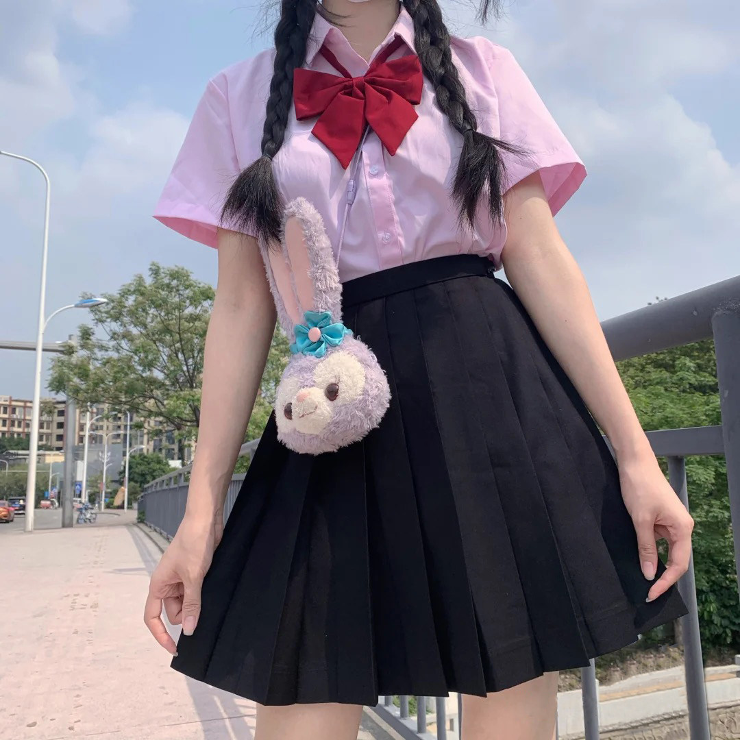 日系学院风纯色jk裙制服短裙正版基础款百褶裙日系百搭学生半身裙