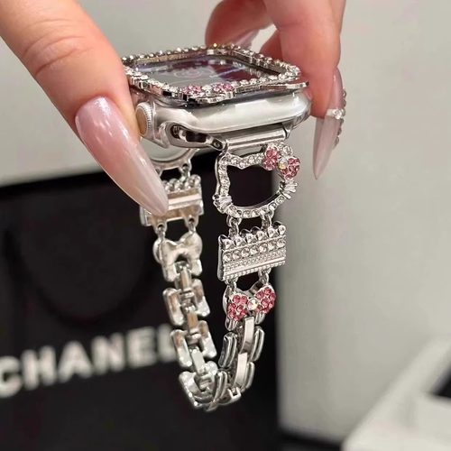 可爱小猫金属适用苹果S11手表