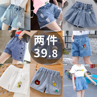 2025新款 洋氣短褲 女童牛仔三分褲 外穿小女孩純棉熱褲 夏季 兒童短褲