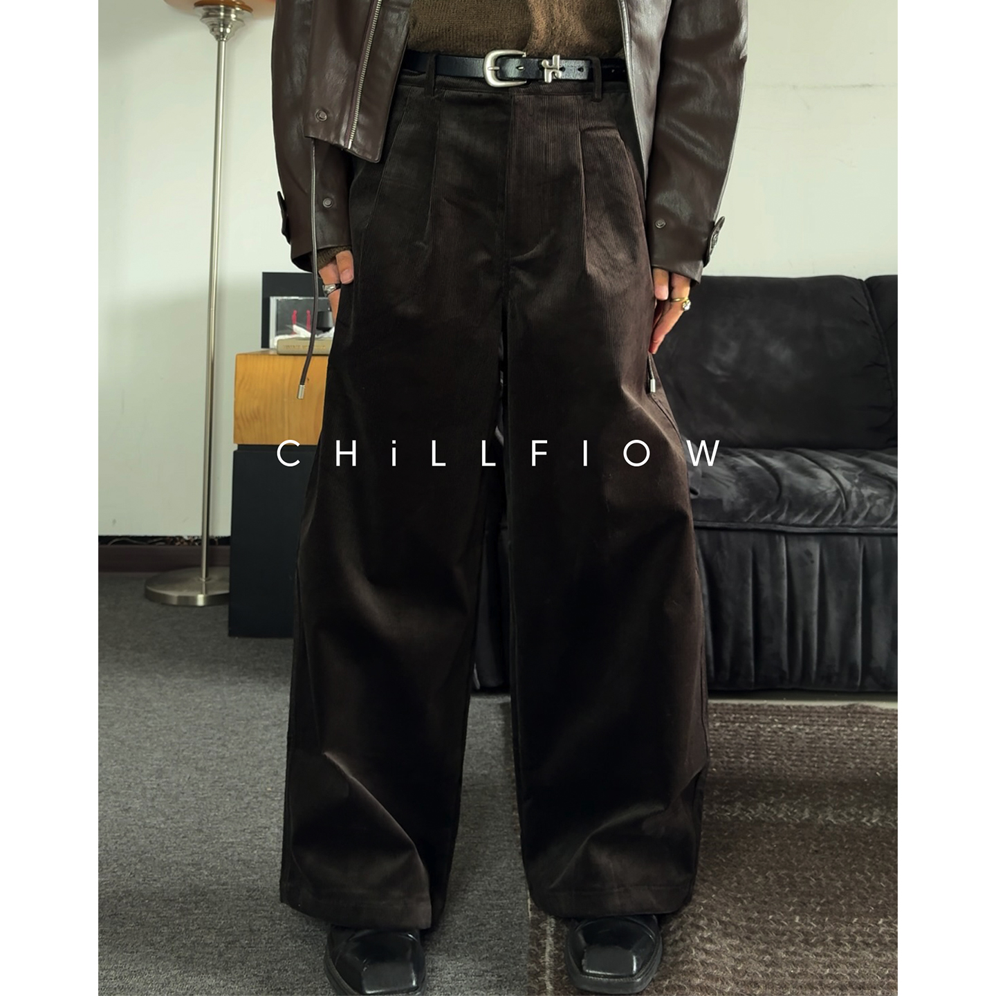 Chillflow复古老钱灯芯绒休闲裤