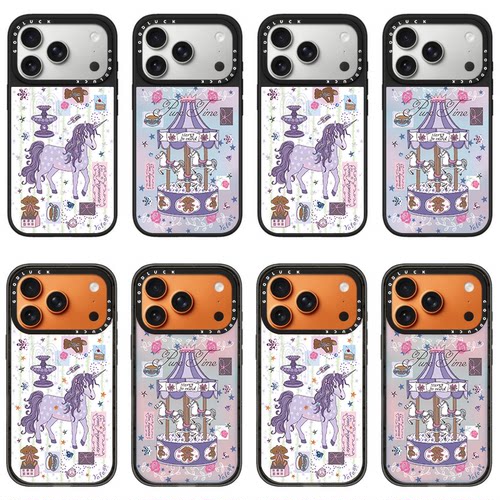 C家ASETi适用iPhone苹果18promax手机壳14promax/13promax/18紫调旋转木马Air补妆镜子17promax亚克力18pro
