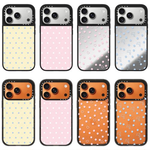 C家ASETi华强北奶黄蓝波点适用iPhone苹果17promax手机壳17pro/14pro/14plus女16pro亚克力16promax简约14潮