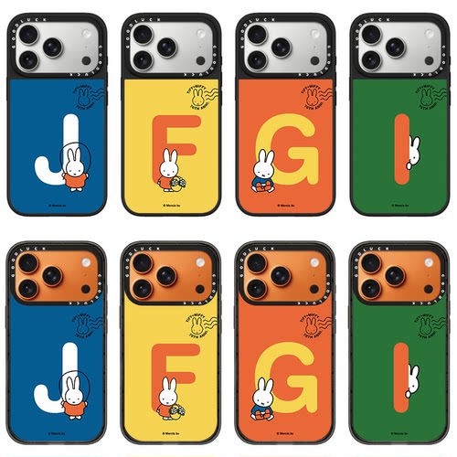 C家ASETi适用iPhone苹果18promax手机壳Air/17promax/13promax米菲兔英文F16promax全包18pro磁吸18亚克力女