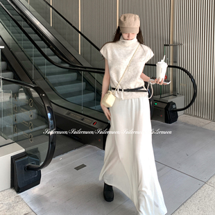 F PROJECT【春信至】天丝气质半身裙针织半裙松紧腰显瘦长裙