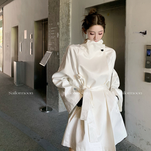 F PROJECT【秋日千颂伊】翻领/立领中长款风衣外套女秋季收腰系带