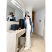 PROJECT 抽绳仿貂绒阔腿裤 女春秋冬百搭高腰显瘦休闲直筒裤 长裤