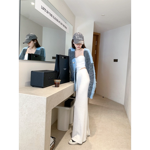 长裤 女春秋冬百搭高腰显瘦休闲直筒裤 抽绳仿貂绒阔腿裤 PROJECT