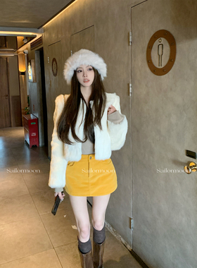 F PROJECT【南瓜拿铁】灯芯绒半身裙女冬季加厚加绒（带安全裤）