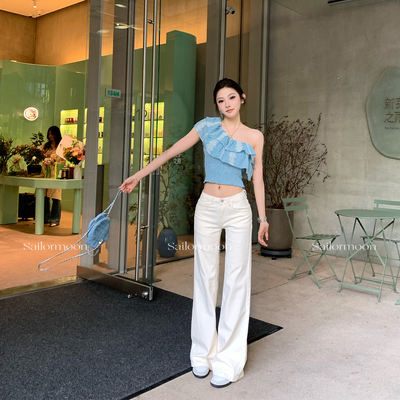 F PROJECT【摩登裤王】老钱感直筒牛仔裤女夏季百搭显瘦阔腿长裤