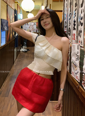 F PROJECT【尼斯周末】100%亚麻*松紧腰显瘦透气防走光裙裤半身裙