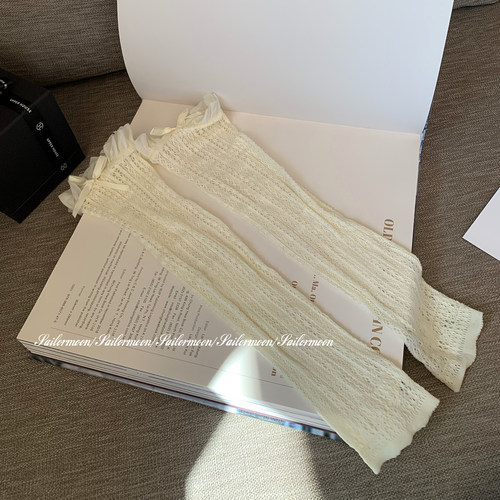 F PROJECT【白玫奶芙】踩脚袜套女款甜美堆堆袜蝴蝶结花边小腿套