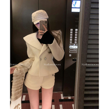 F PROJECT【秀场薇薇安】50羊毛拉毛大翻领短外套收腰显瘦大衣冬