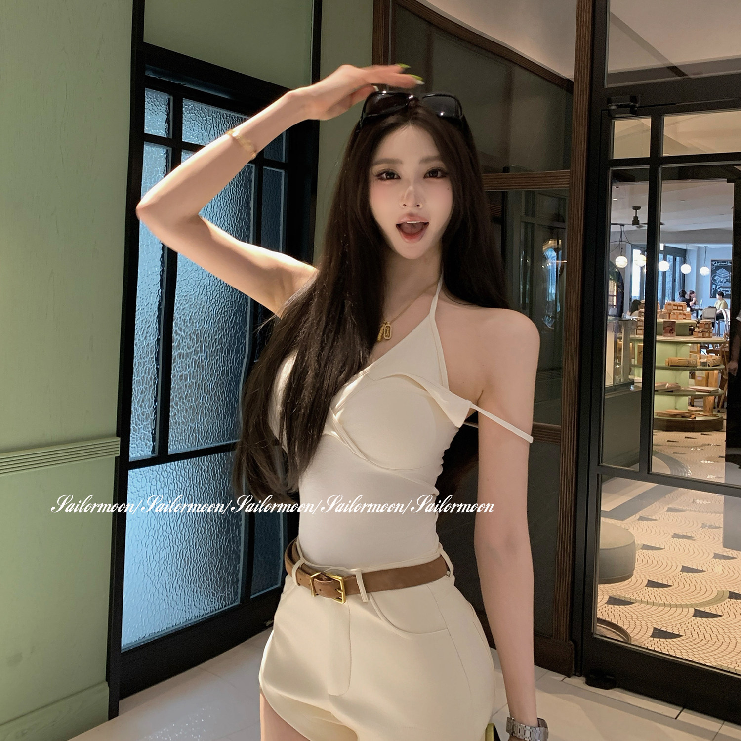 F PROJECT【腰精辣妹】丰胯PU皮辣妹高腰短裤性感百搭显腿长修身