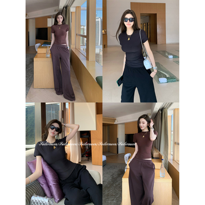 F PROJECT【skim*体态天花板】高弹短袖T恤+运动休闲裤两件套套装