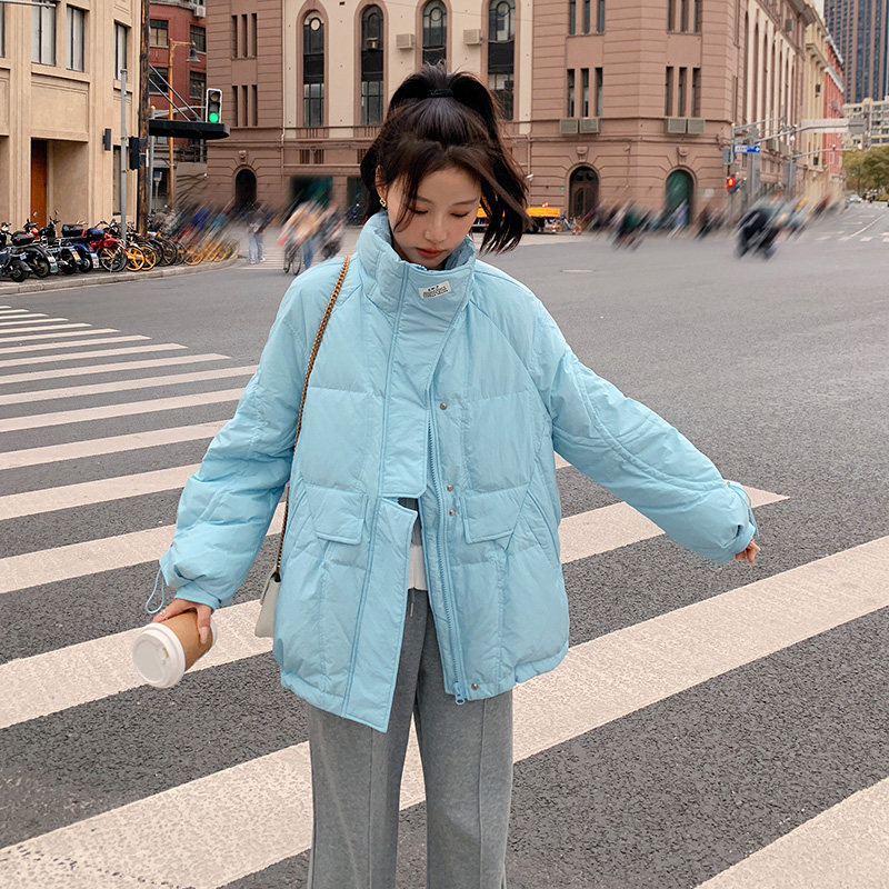 新款！2022冬季蒂芙尼蓝设计感羽绒服123-Y06-P255-K348,女装羽绒服,浙宝123