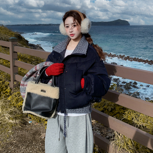 三天后出货！2026冬季新款针织拼接羽绒服外套123-7770-P315-K468图片