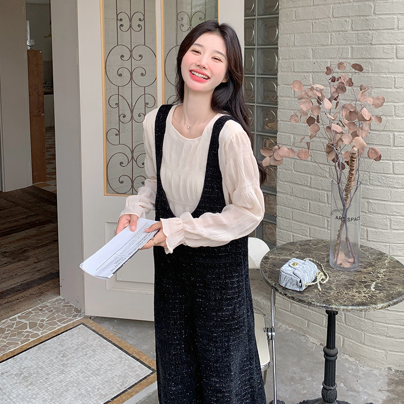 新款！2026秋季新款复古阔腿拖地背带裤123-7075-P125-K178,女装休闲裤,浙宝123