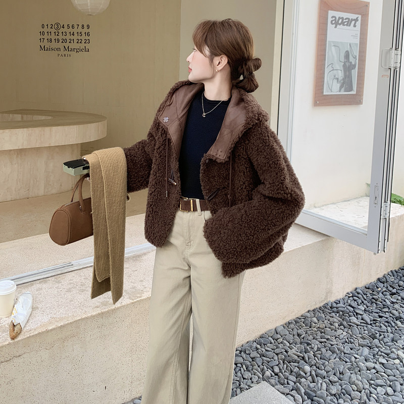 新款！2026冬季羊羔毛外套女B123-7765-P225-K388,女装短外套,浙宝123