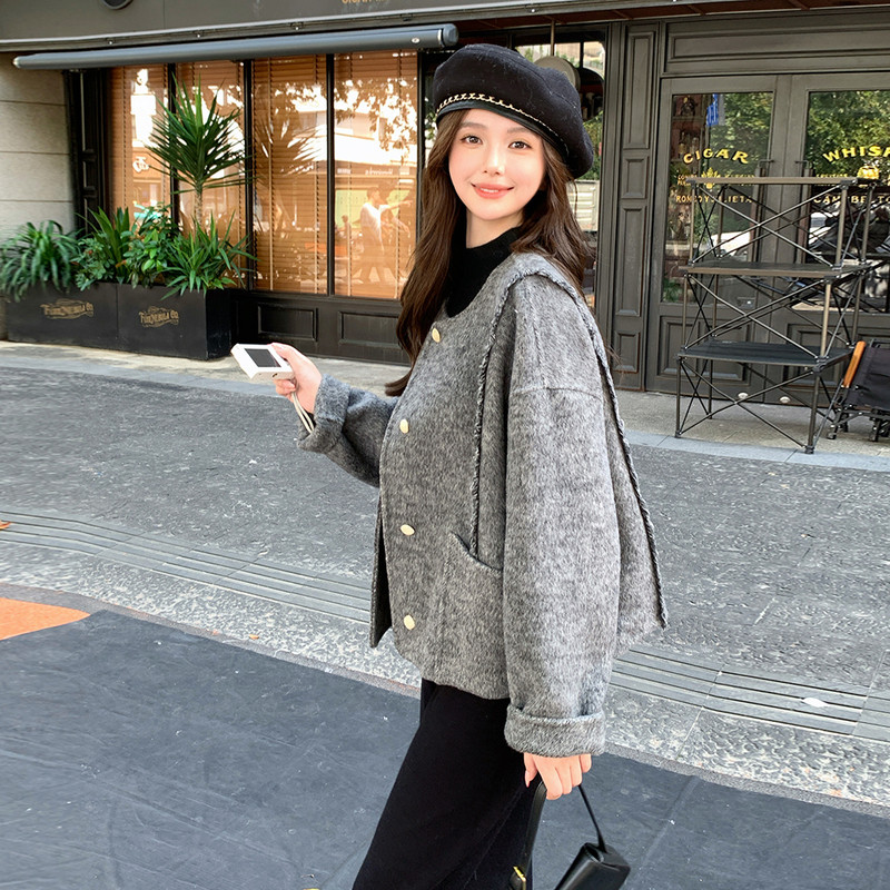 现货！2025冬季新款流苏边双面呢羊绒大衣女B123-7759-P265-K388,女装羊绒大衣,浙宝123
