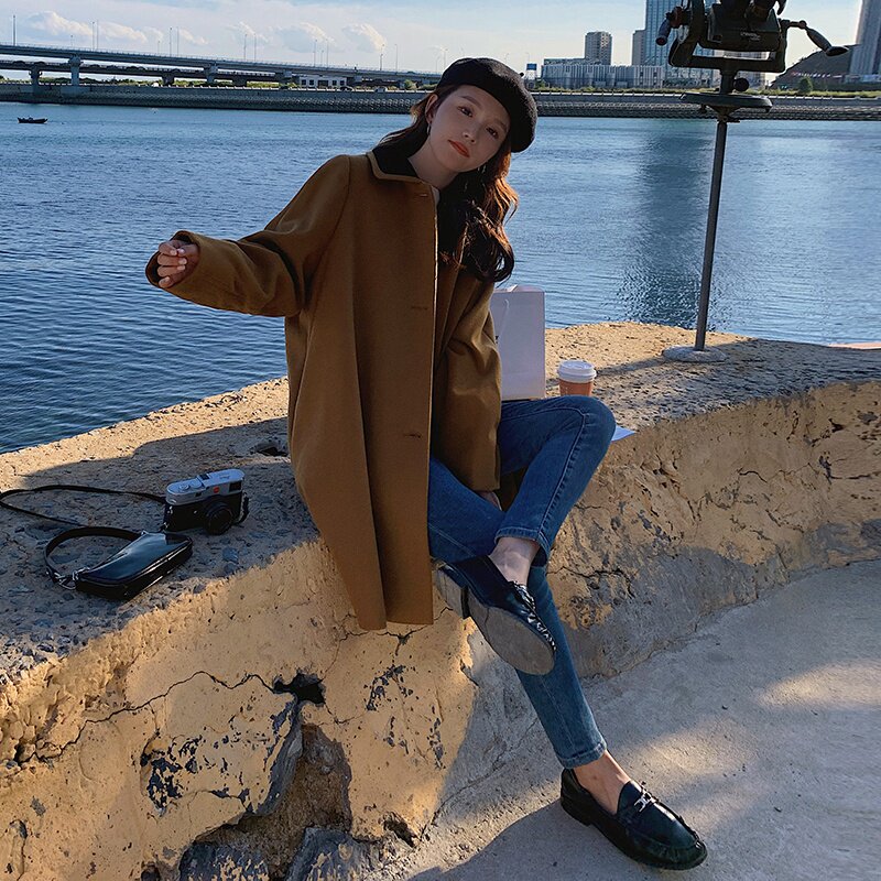 现货！2022冬季新款复古小个子呢子大衣123-6572-P155-K218,女装毛呢外套,浙宝123