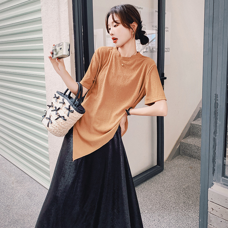 新款！2024夏季亮面半身裙短袖套装女1230-6080-P125-K178，女装运动套装，浙宝123