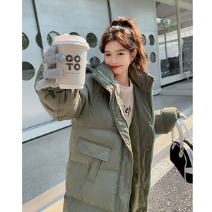 设计款！冬季新款咸菜绿中长款大毛领服123-M102-P195-K288图片