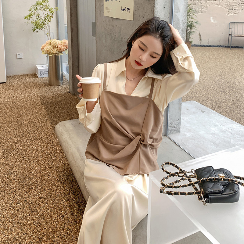 新款！2023春季新款假两件设计感连衣裙123-2395-P115-K178,女装连衣裙,浙宝123
