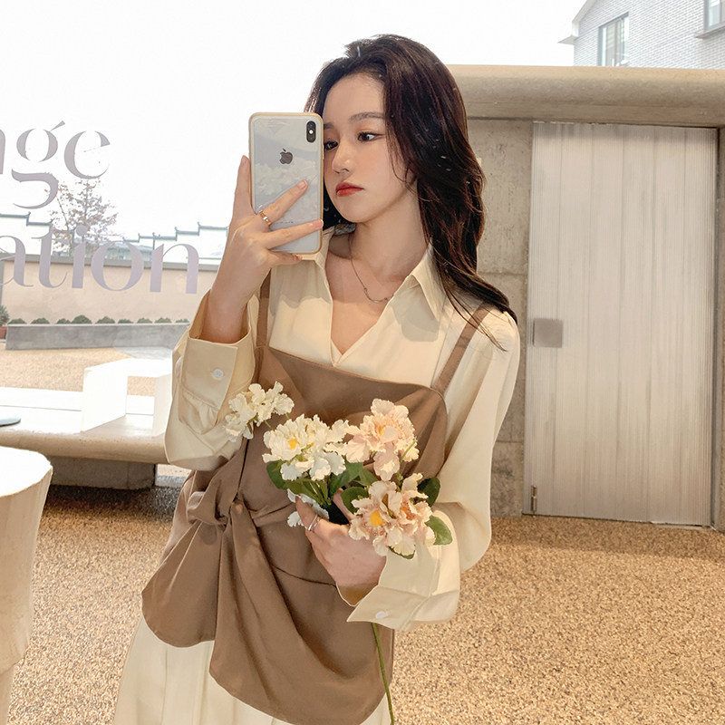 现货！2023春季新款假两件设计感连衣裙123-2395-P115-K178图片