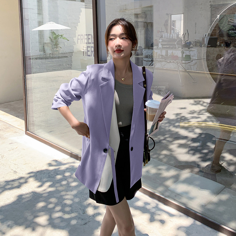 现货有！2022秋新款拼接撞色西装外套女123-8818-P115-K168,女装西装,浙宝123