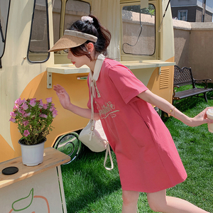 新款！2024夏季粉色系带连衣裙女123-6063-P125-K178图片