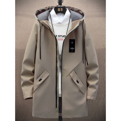 男士风衣中长款2025韩版潮流披风大衣春秋季帅气休闲夹克男装外套