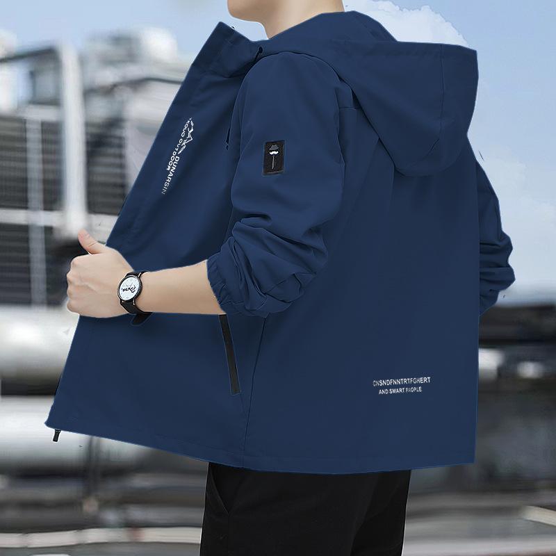 春秋男士外套潮流韩版工装夹克青少年学生上衣服休闲薄款连帽褂子