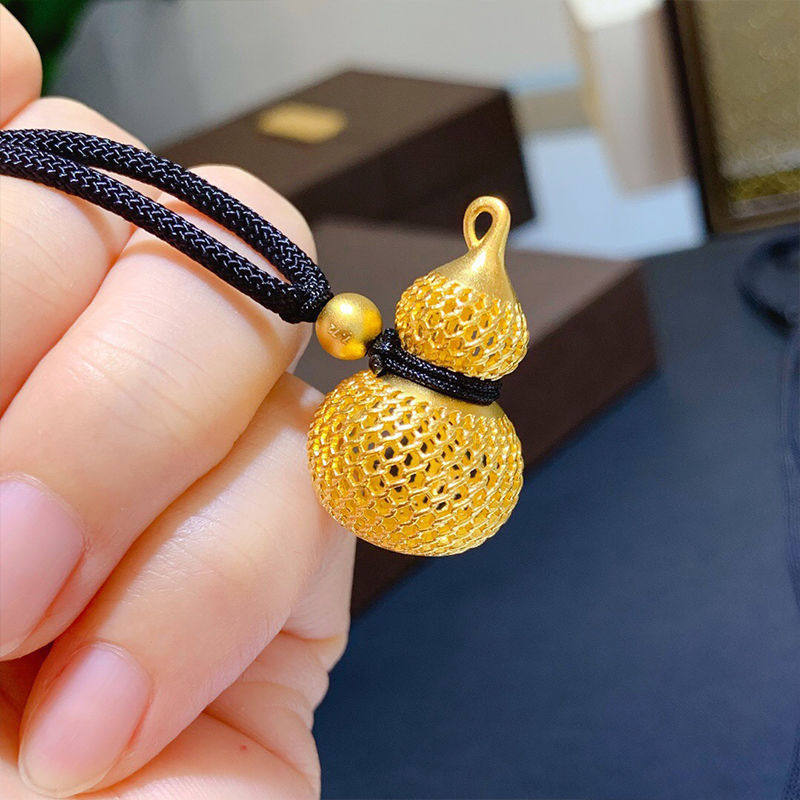 古法镀金工艺吊坠传家金镂空花丝葫芦挂坠男女礼物抖音货源直销