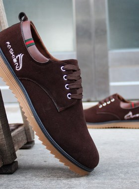 夏季男装青年劳保工地干活黄色父亲反翻毛皮鞋防滑时尚休闲工装鞋