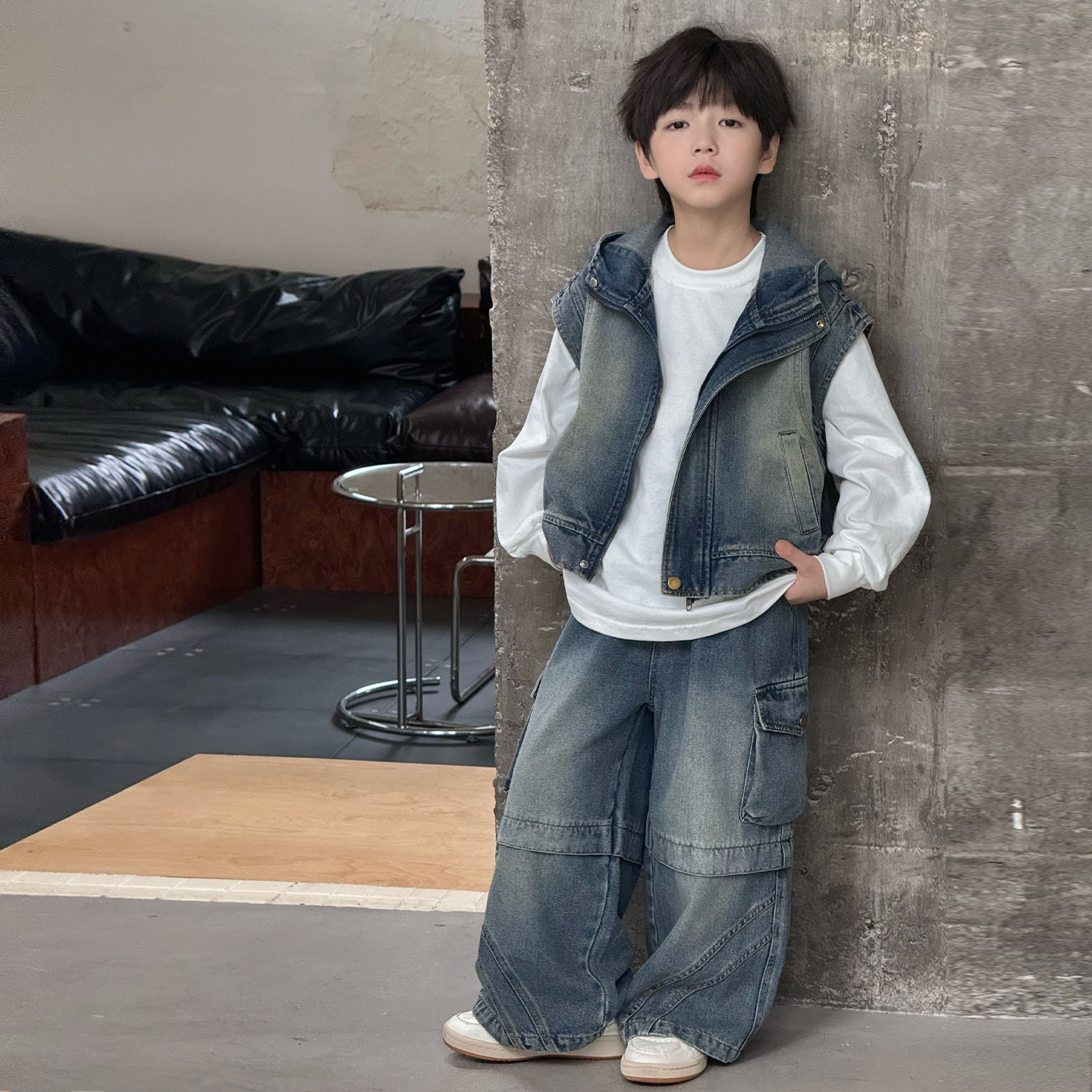 男童牛仔套装春秋2026新款痞套装
