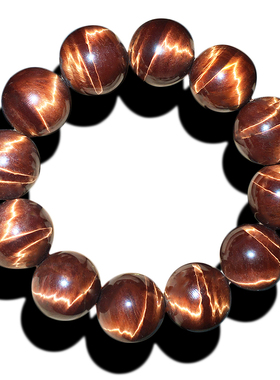 天然闪电纹红虎眼手链18mm大颗粒闪电纹男士手串手链一物一图