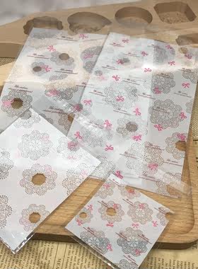 OPP自粘袋白蕾丝花粉蝴蝶结喜糖