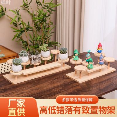 摆摊展示架阶梯实木创意饰品