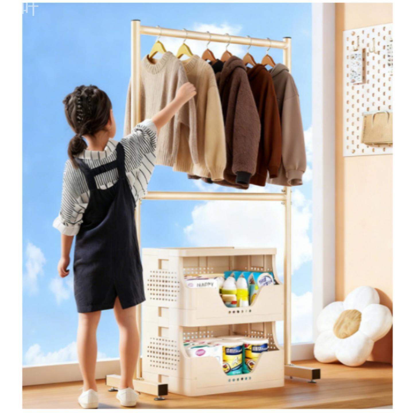 儿童飘窗晾衣架小型挂衣架家用婴儿宝宝专用卧室窗台神器挂晒衣杆