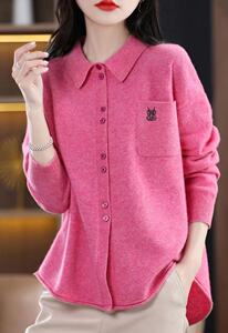 素订原创品牌女装旗舰店知性休闲暖柔羊毛毛织衬衫2023春polo领衫