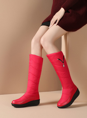 东北厚底雪地靴女2024新款时尚冬季防水防滑羽绒加绒保暖高筒靴子