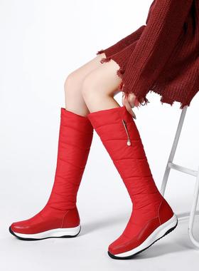 东北冬季女雪地靴2024冬季白色厚底防滑保暖棉高帮女式冬季羊毛衬