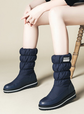 雪地靴女加绒加厚2025新款时尚厚底棉鞋保暖防水防滑冬季短靴大码