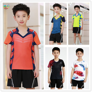 羽毛球服儿童装男童女速干透气排球衣运动小学生孩子乒乓球服印字