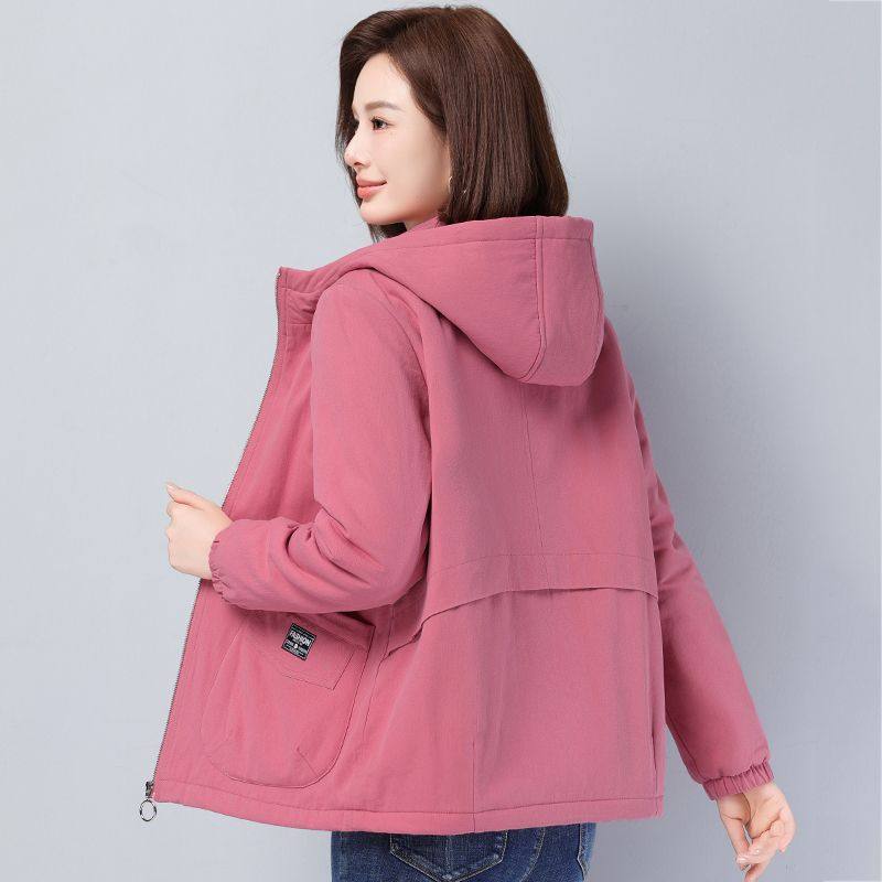妈妈冬装加绒外套2025新款中老年女秋冬休闲保暖连帽棉服加厚夹克