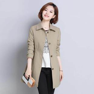 显瘦妈妈装 气质风衣女中长款 春秋外套中年40岁50上衣 新款 2026春装