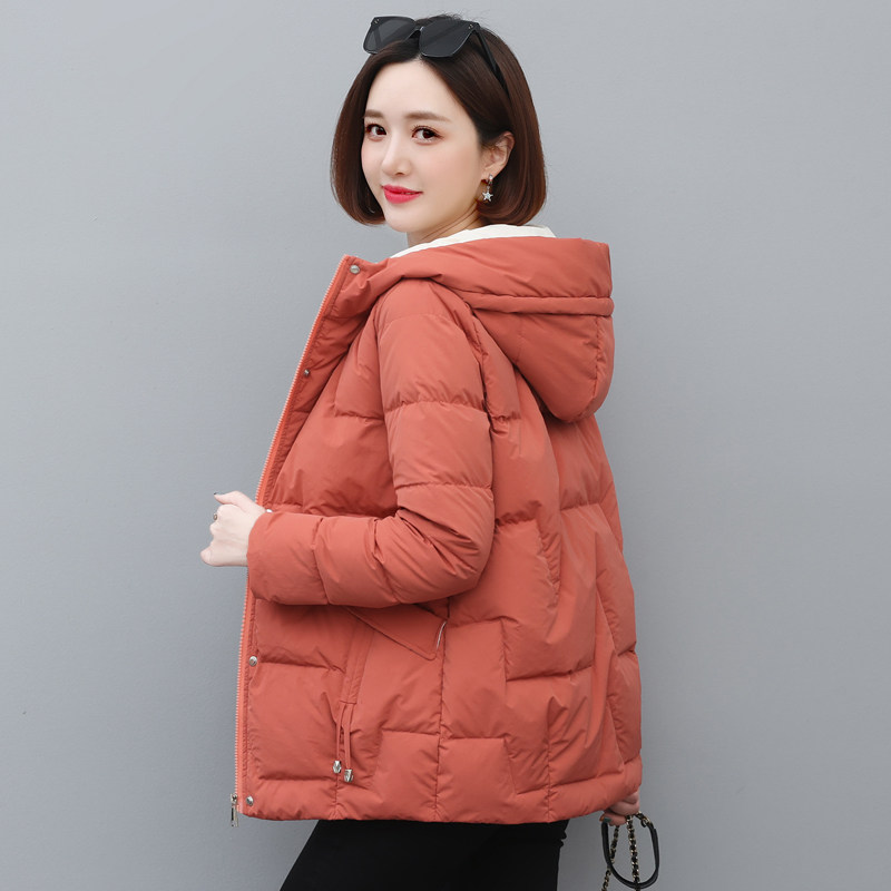 2025冬装新款羽绒棉服女宽松中年小个子妈妈休闲短款连帽棉衣外套