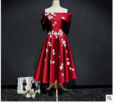 2017大码一字领民族风复古礼服连衣裙伴娘结婚主持收腰A字中长款|msdalam kategori Butik wanita / wanita, perkahwinan/Cheongsam/pakaian, pakaian/malam - dari Buy2taobao.com untuk memberikan perkhidmatan ejen Taobao profesional membeli