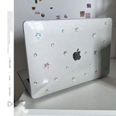 ins韩风透色星星2025款 适用macbookair保护壳13.6寸m4苹果macbookpro套15笔记本电脑14寸16键盘膜air透明简约