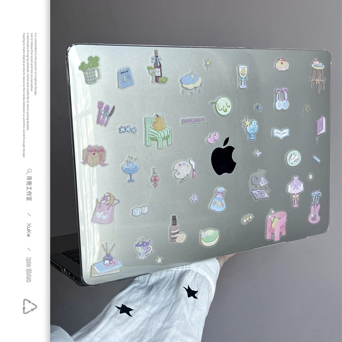 寻壳【水晶透明硬壳】适用闪耀日子苹果macbookair保护壳笔记本2024款电脑pro套14寸13简约airm2M1配件6mb5女